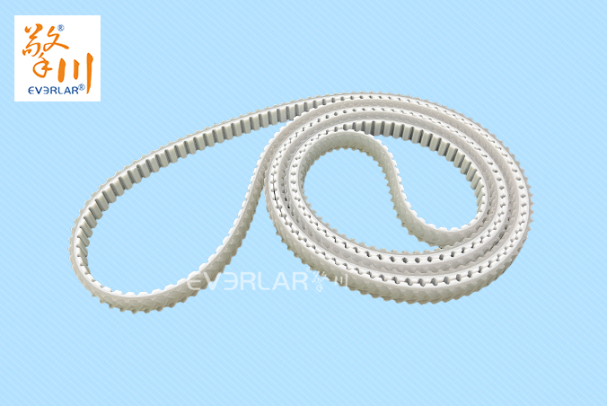 白色聚氨酯PU同步帶加魚骨紋耐磨耐油食品包裝分揀機(jī)傳動帶everlar定制