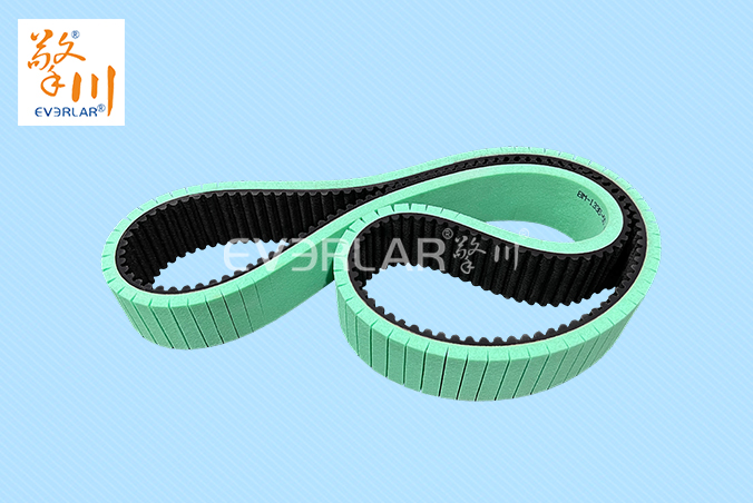 橡膠同步帶加綠色發(fā)泡膠防滑低噪音食品包裝傳動(dòng)帶齒形帶定制