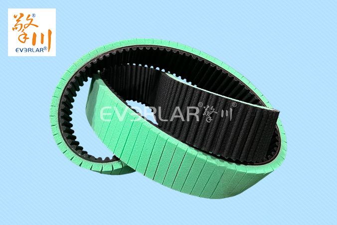 橡膠同步帶加綠色發(fā)泡膠防滑低噪音食品包裝傳動帶齒形帶定制